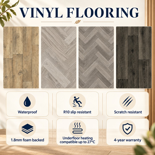 Waterproof vinyl flooring r10 - vinyl,