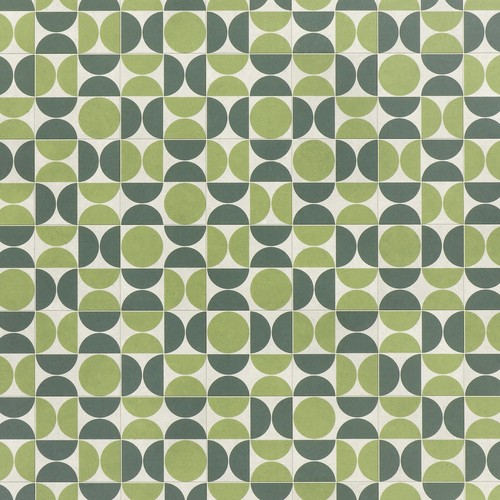 Green patterned vinyl flooring - green,