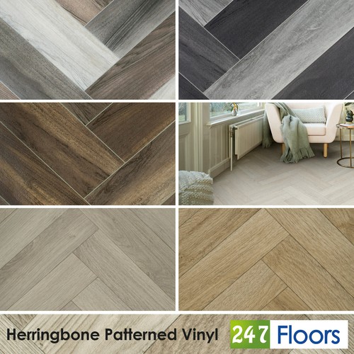 Herringbone vinyl flooring - vinyl,