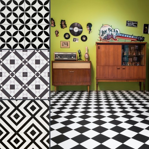 Geometric tile effect cushion - tile,