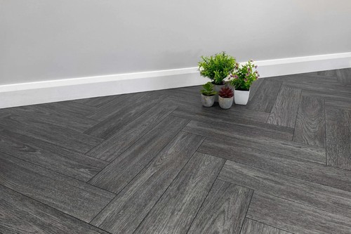Dark grey herringbone wood - herringbone,